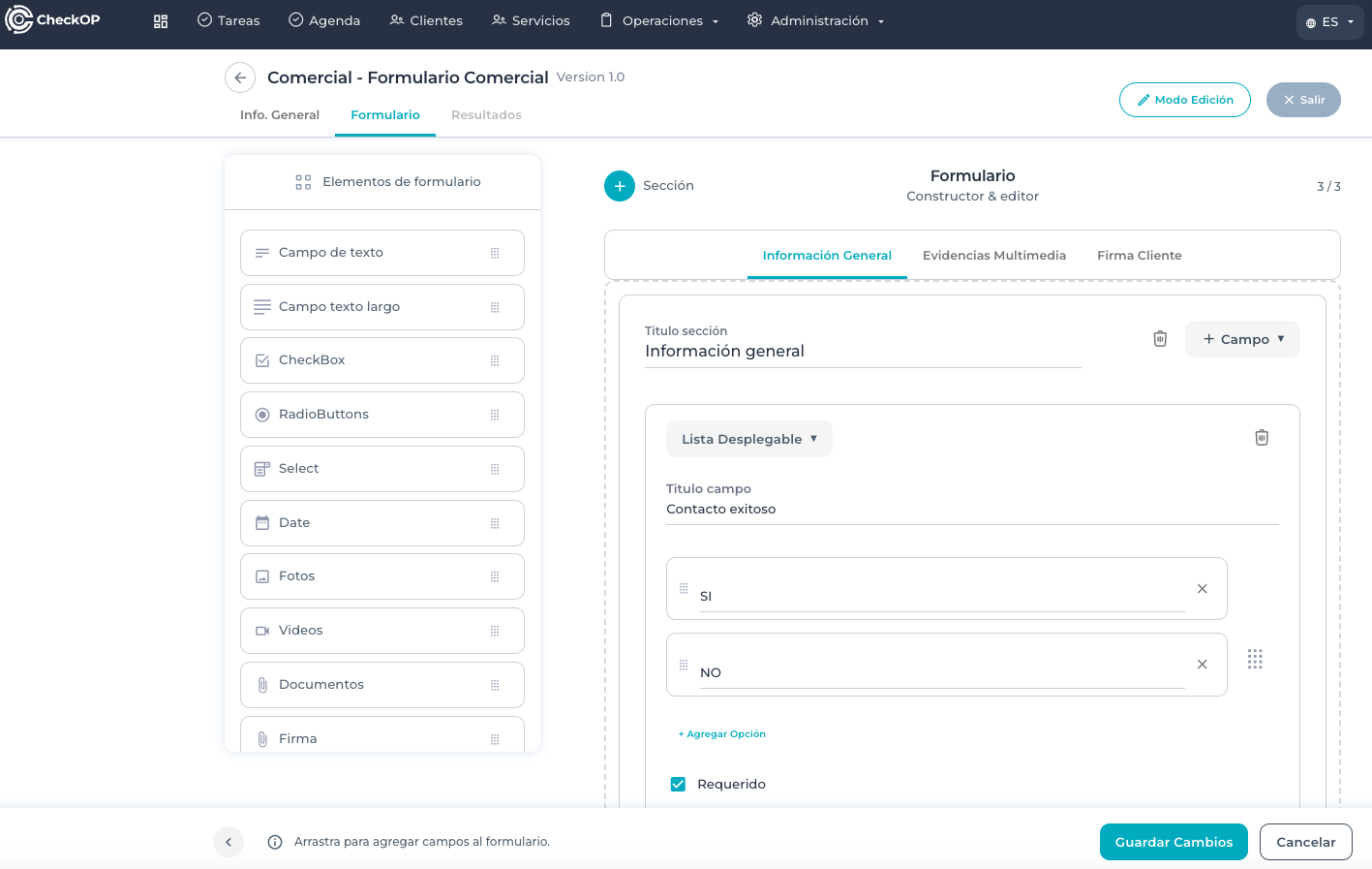 CheckOp-Captura - Formulario