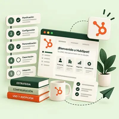 Onboarding de HubSpot para configurar el CRM, acompañar la implementación y facilitar la adopción del equipo.