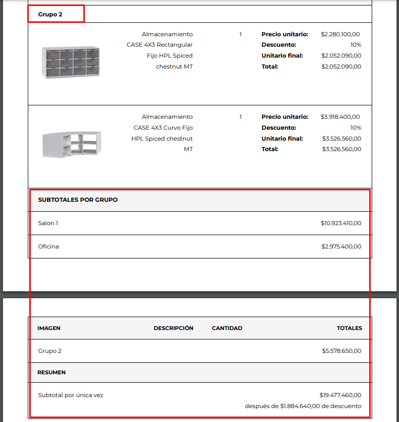 resultado plantilla custom quote